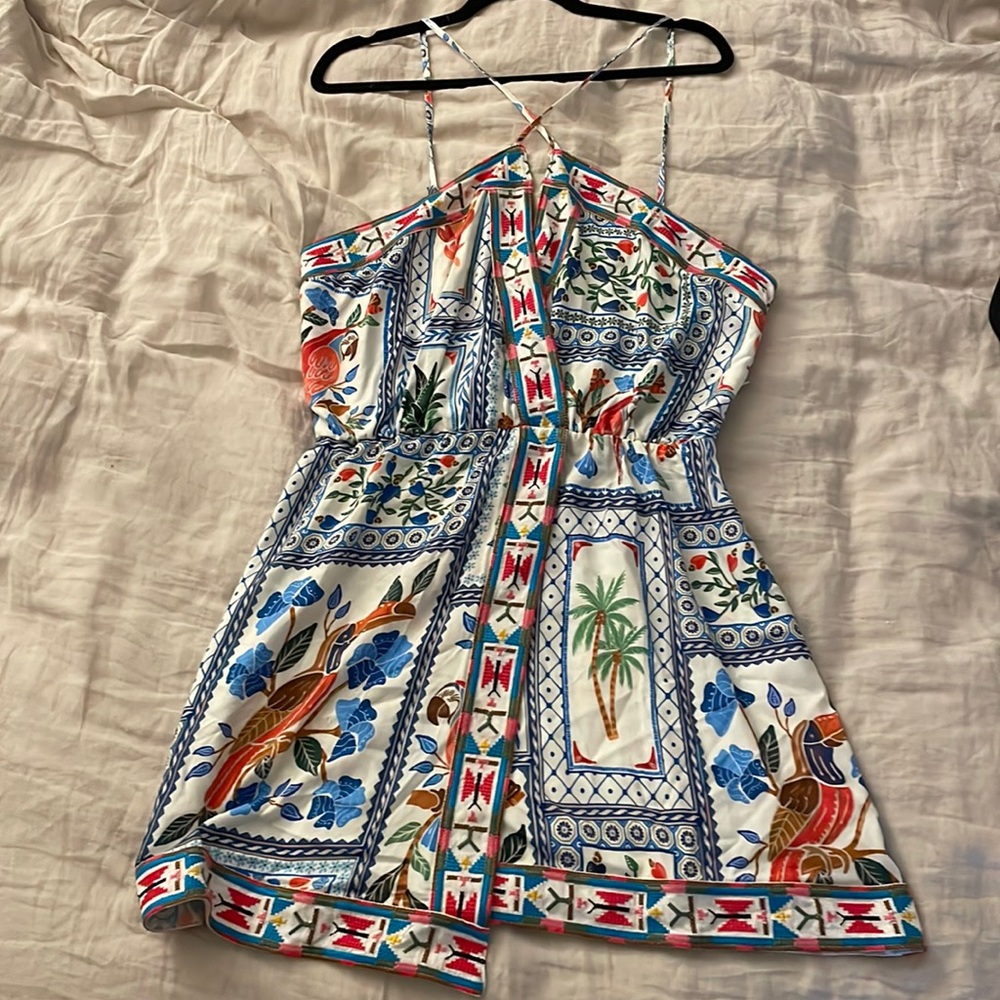 Farm Rio colorful mini sundress size Large Never Worn
